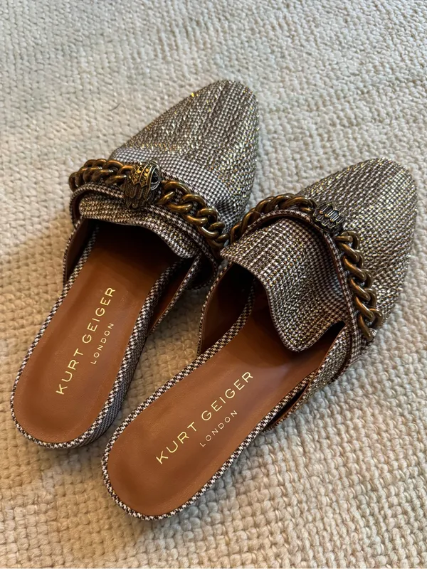 Kurt Geiger Chelsea Mule Metallic Gold Braided-Chain Mules | Size 39 - Image 7