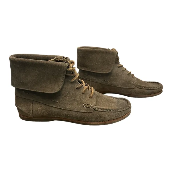 Frye Quincy Chukka Brown Suede Leather Laced Boat Deck‎ Boots shoes Sz 7 M - Image 3