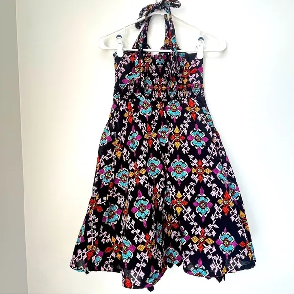 Anthropologie Edme & Esyllte Black Floral Halter Dress Size 4 - Image 14