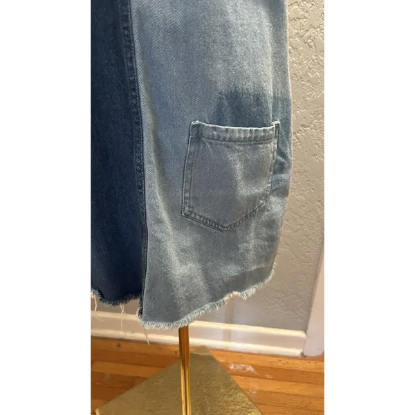 Divided H&M Denim Bib Overall Jumper Dress Women's 6 O-ring Racerback Trendy - Image 3