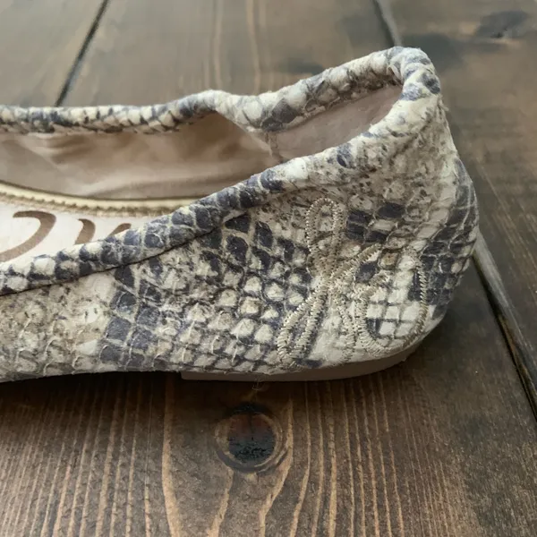 Sam Edelman Cream Snake Print Flats - Image 7