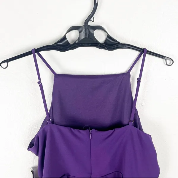 LULUS Great Things Purple Ruffled Trim High Neckline Bodycon Dress XL Party Boho - Image 8