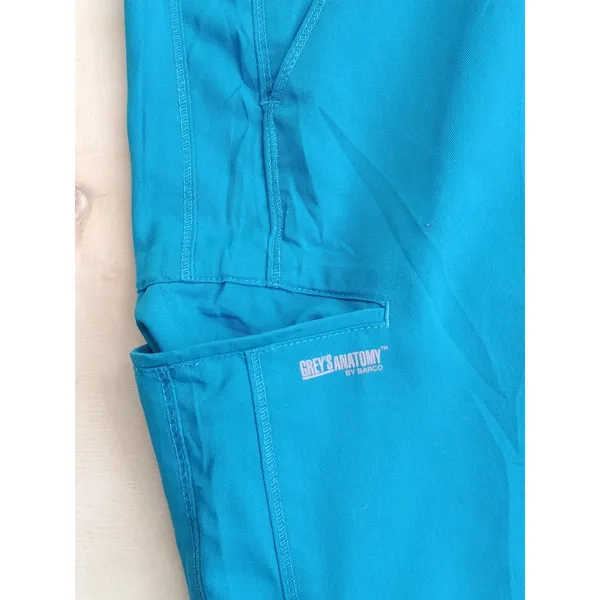 Greys Anatomy by Barco Women Active Spandex Stretch Scrub Pants Size L Teal Blue - Image 3