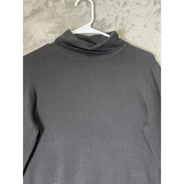 Icelandic Design Womens Large Black Turtleneck Long Sleeve Pullover Minimalist - Image 2