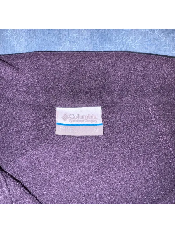 Columbia Women's Medium Purple Outdoor Fleece Jacket Cozy Warm Full Zip - Image 4