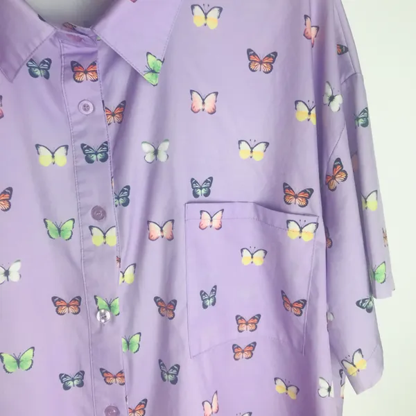 Butterfly Print Button Down Top - Image 5