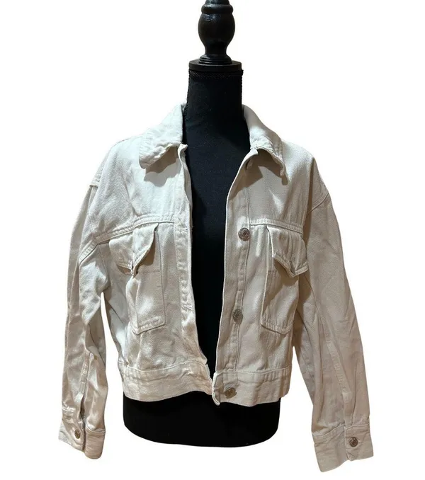 ZARA Crop Denim Jacket - Image 3