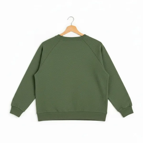 Time And Tru Womens Sweatshirt Sz XXL Olive Green Washed Crewneck Cozy Pullover - Image 7
