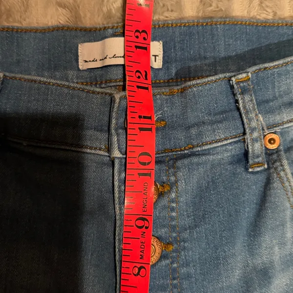 LOFT The Kick Crop Jeans Womens 30/10 Medium Wash High Rise Exposed Button Fly - Image 6