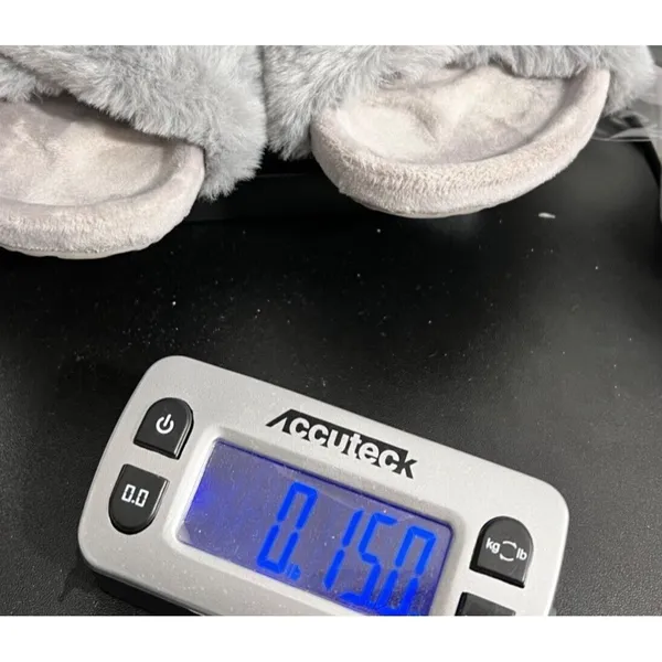 Fitory Slippers Womens Size 7 Gray Cross Band Plush Slip On Slides Cozy‎ Casual - Image 11