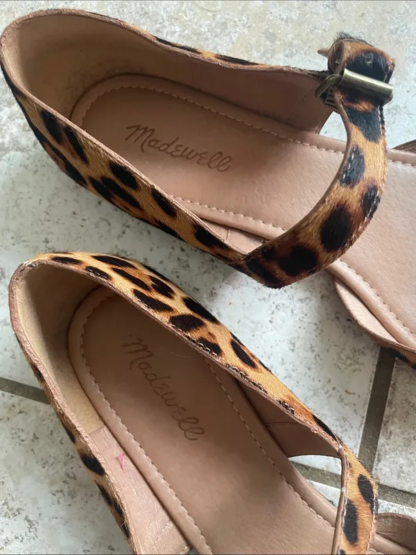 Madewell The Alina Mary-Jane Flat in Leopard Calf Hair - Image 5