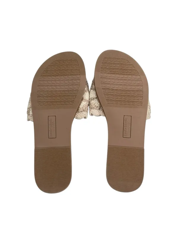 new Haute Hippie ✌︎︎ Rianne Crochet Mandala Flat Sandals Slides ✌︎︎ Cream ✌︎︎ 7M - Image 13
