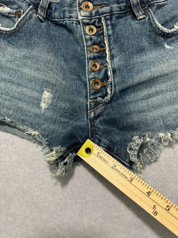 Free People Button Fly Jean Shorts, Size W 27 - Image 6