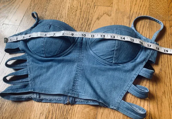 Haute Monde Boutique Cut Out Denim Bustier Size M - Image 7