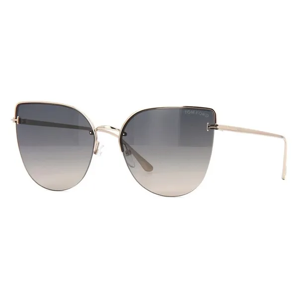 Tom Ford Ingrid-02 TF 652 28P Cat-eye gradient smoke sunglasses rose gold metal frame - Image 2