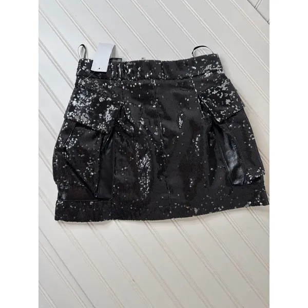 NWT BLANKNYC Womens Black Sequin Mini Skirt Glam Bling Club Party Size XS - Image 3