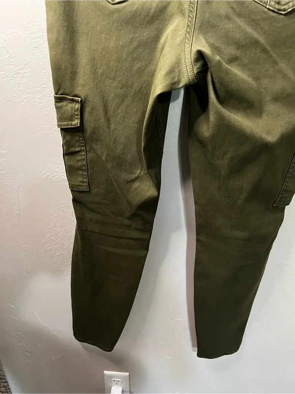 Spanx Stretch Twill Shaping Sage Green Utility Cargo Ankle Pants - Image 8