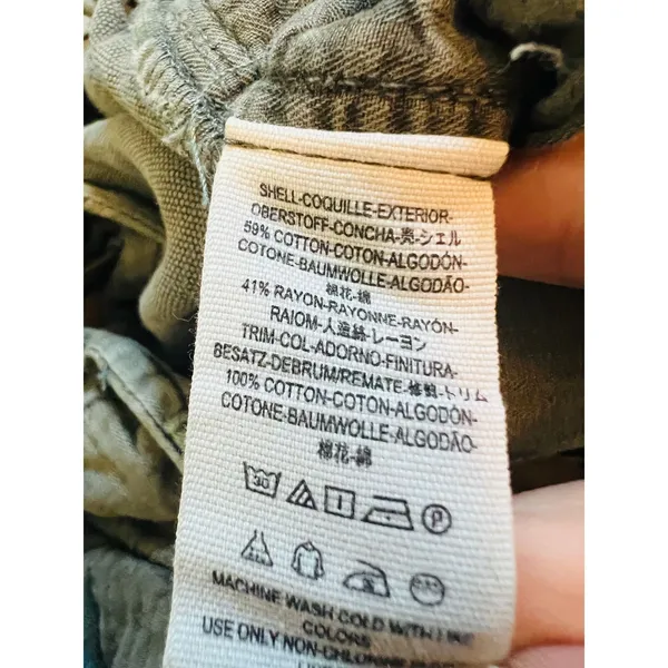 Free People Pants Women XS Olive Green Paperbag‎ Waist Tapered Casual Trousers - Image 7