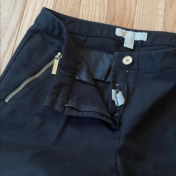 Michael Kors Black Dress Pants with Gold Zippers - Image 3
