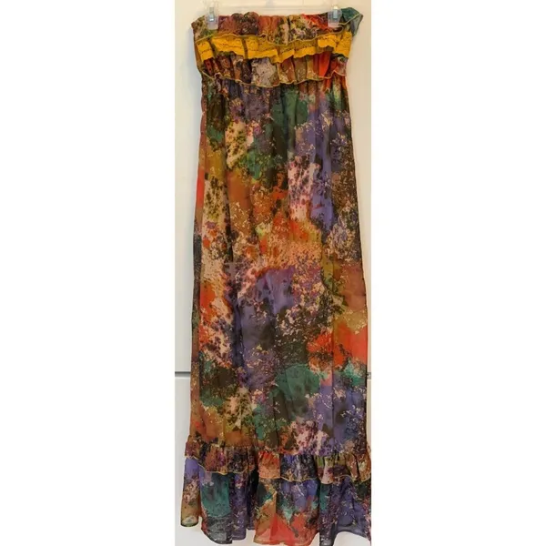 Eyeshadow Strapless Ruffle Maxi Dress - Image 3