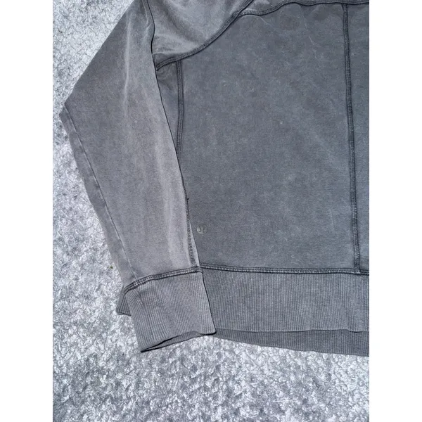 Lululemon Women's Loop Back Crew Pullover Cropped Sweatshirt Gray Size 6 - Image 3