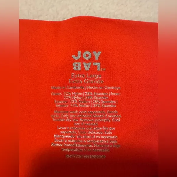 JoyLab Orange/ Red Activewear Skirt with built in shorts - Image 3