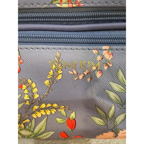 Yumi Kim Floral Makeup Bag Blue Double Tiered Travel Cosmetic Vanity Case - Image 2