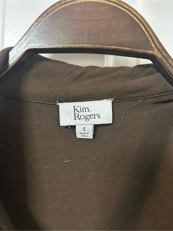 Kim Rogers Brown Button-Front Tunic Top - Image 2