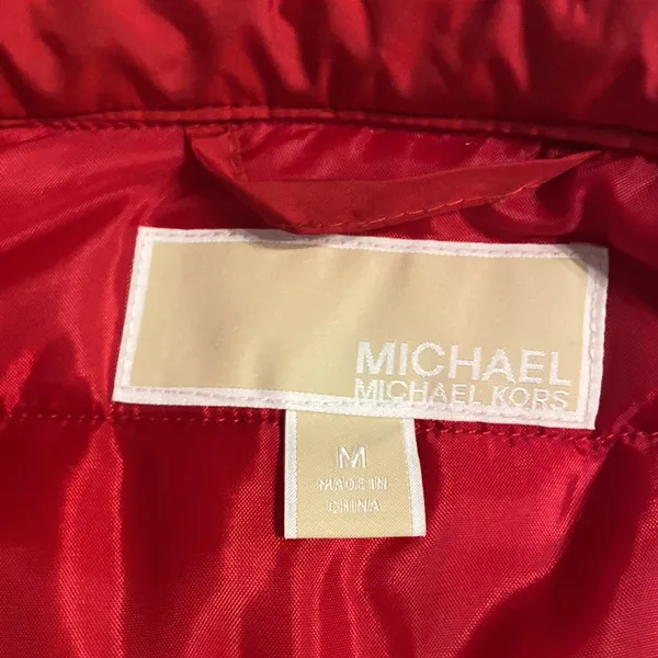 Michael Kors Vibrant Red Outerwear Vest size M excellent condition length 28” - Image 5