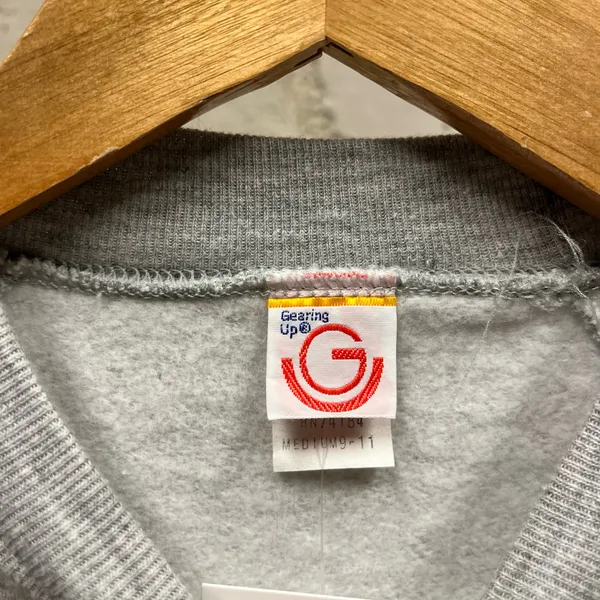 Atlanta Braves 1980s Tomahawk Chop Gray USA Made Fleece Sweatshirt Medium M - Image 3