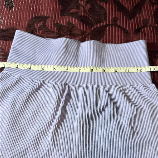 High Waist White Ribbed Women's Shorts - Image 3