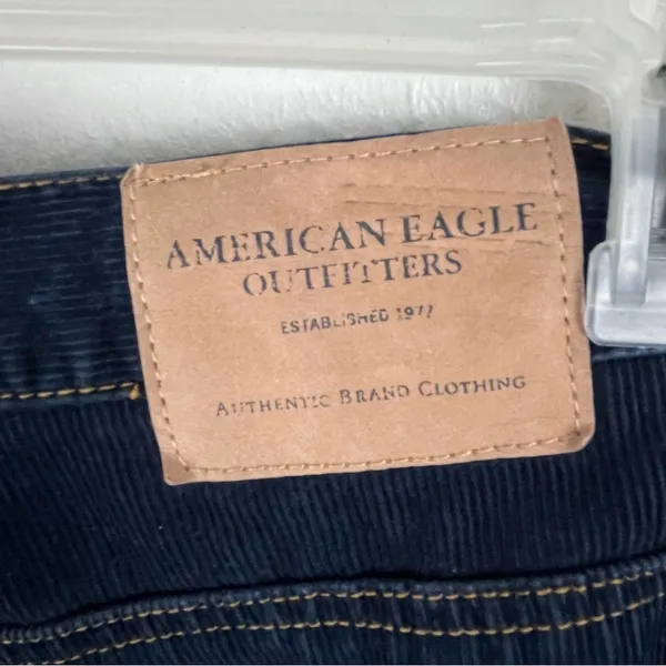 AMERICAN EAGLE Navy Blue 100% Cotton Dive Pockets Corduroy Jeans 8 Boho Western - Image 9