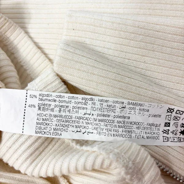 ZARA Sweater Dress Ivory Short Sleeves Quarter Zip Ribbed Knit Size Size M‎ - Image 11