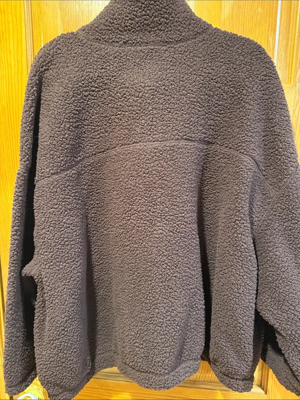 NWT Old Navy plum wine slouchy sherpe zip jacket size XXlarge. - Image 6