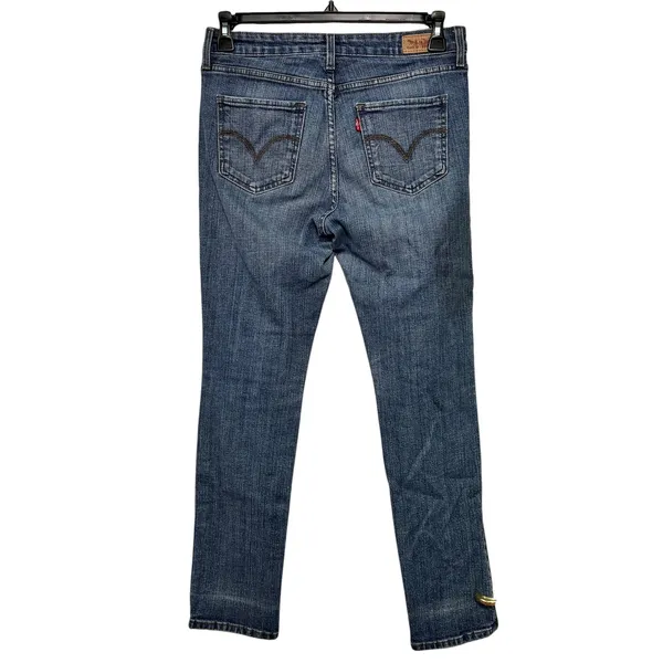 Levis 524 Too Superlow Skinny Jeans Womens 10M Medium Wash Blue Denim Low Rise‎ - Image 7