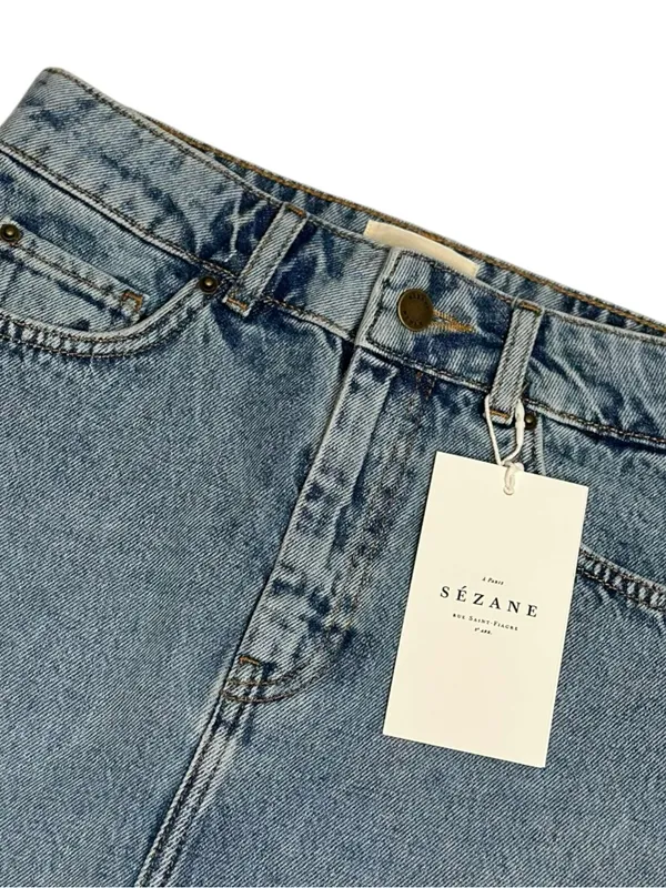 SÉZANE Marja Denim Mini Skirt, Vintage Blue, FR34/US2 - Image 6