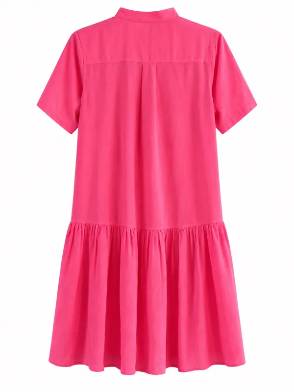 Ulla Johnson Adalyn Dress Women 6 Fuchsia Excellent Silk Ruffle Mini - Image 5