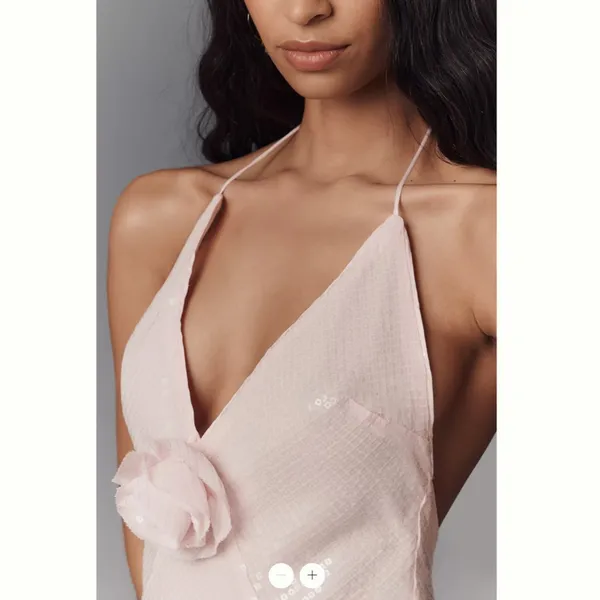 Anthropologie Bardot Aradia Sequin Halter Slip Dress - Image 2