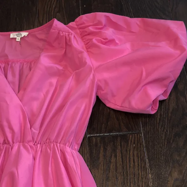 Entro pink boho poof dress size small - Image 5
