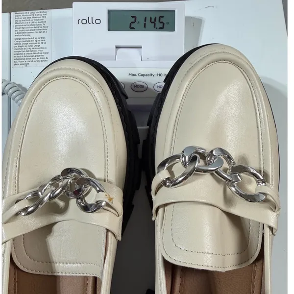 No Boundaries Lug Sole Chain Loafers Women's 11 Beige Chunky Preppy Office Wear - Image 8