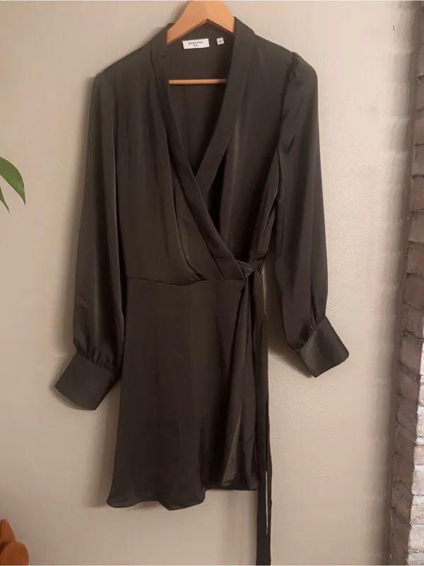 BABATON Hyde Wrap-Front Satin Mini Dress‎ - Image 2