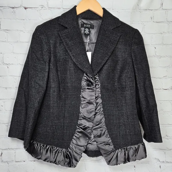 Body by‎ Victoria Plaid Wool Blend Blazer Skirt Suit Set Size 10 - Image 2