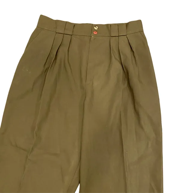 The BEST Vintage 1980s Olive Green High Waisted Wide Leg Pleated Dress Pants 🍸 - Image 3