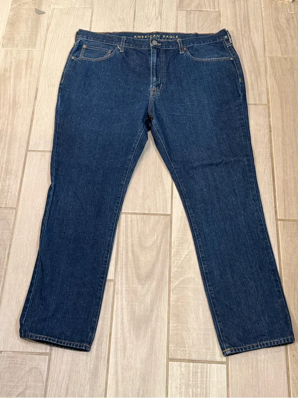 American Eagle Outfitters Plus Straight Leg Jeans - Dark Blue - Image 2