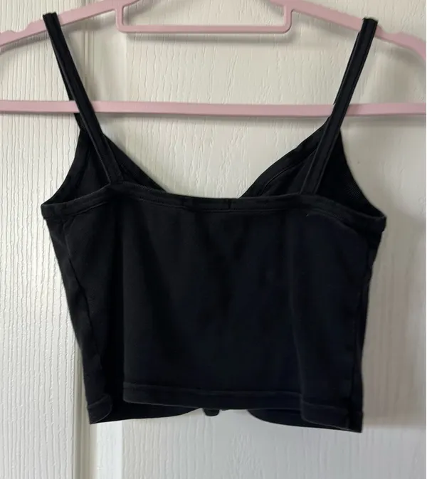 Brandy Melville Black button up crop cami - Image 2