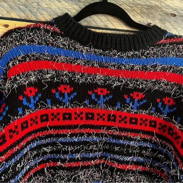 Western‎ Connection Multi Color Eyelash Sweater Size Small - Image 3