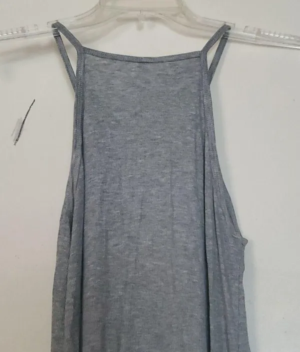 High neck ribbed tank top Gray Size M - Image 7