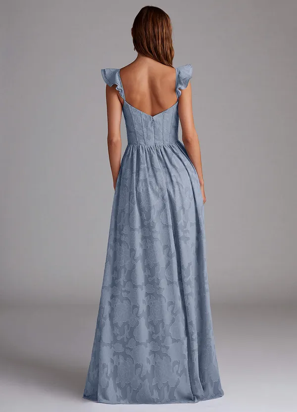 Azazie DENISSE POWDER BLUE CORSET MAXI DRESS - Image 2