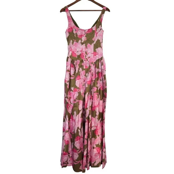 Hutch Jemma Pink Orchid Floral Drop Waist Maxi Dress Size 4 NWT - Image 4