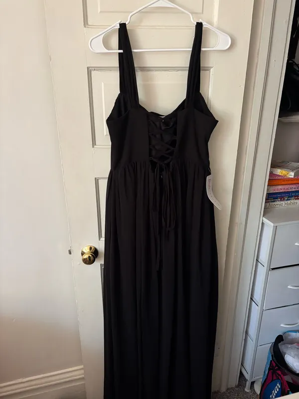 Azazie Black Chiffon Bridesmaid Dress - Image 2